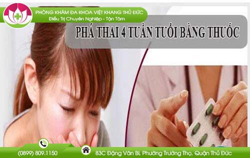 Phá thai 4 tuần tuổi bằng thuốc có được không? Địa chỉ phá thai kín đáo
